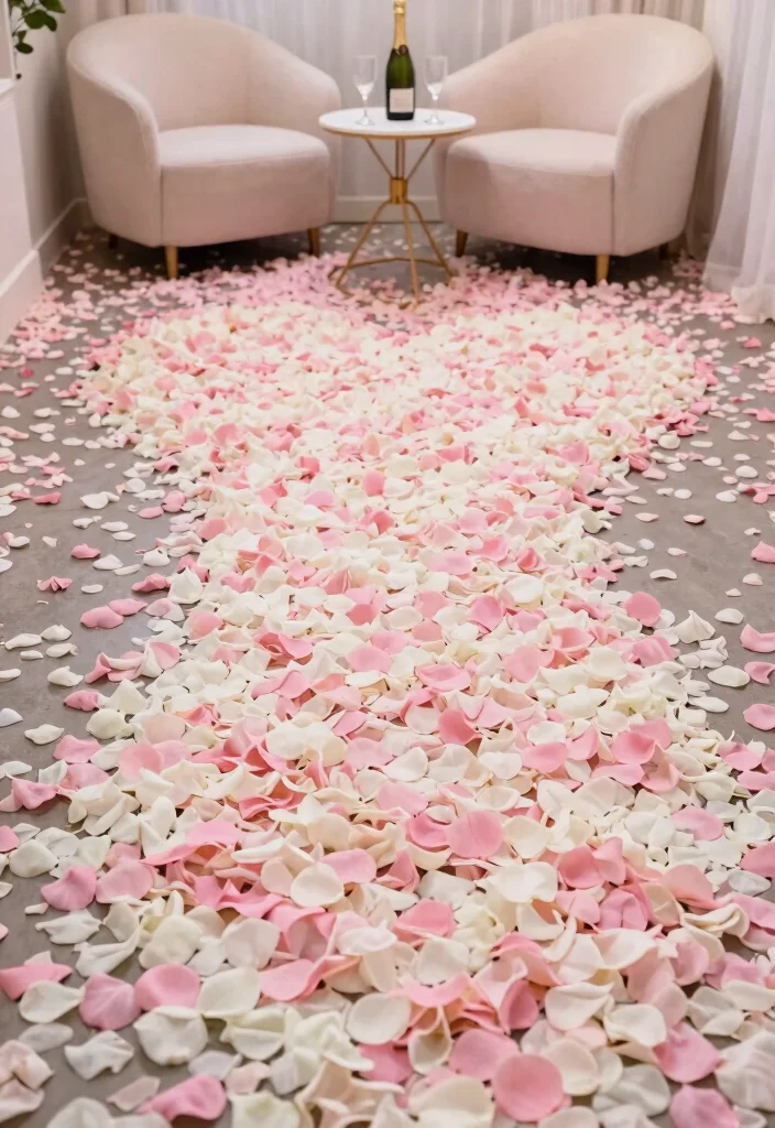 12 Anniversary Room Decoration Ideas For A Romantic Celebration - 10. Flower Petal Pathway