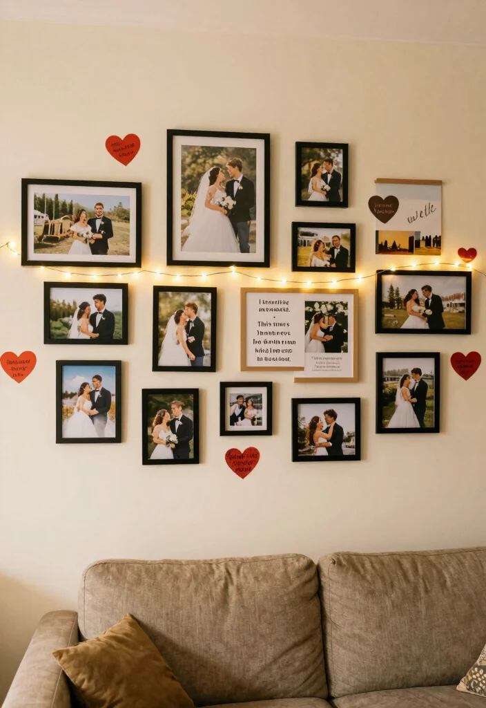 12 Anniversary Room Decoration Ideas For A Romantic Celebration - 4. Personalized Photo Wall