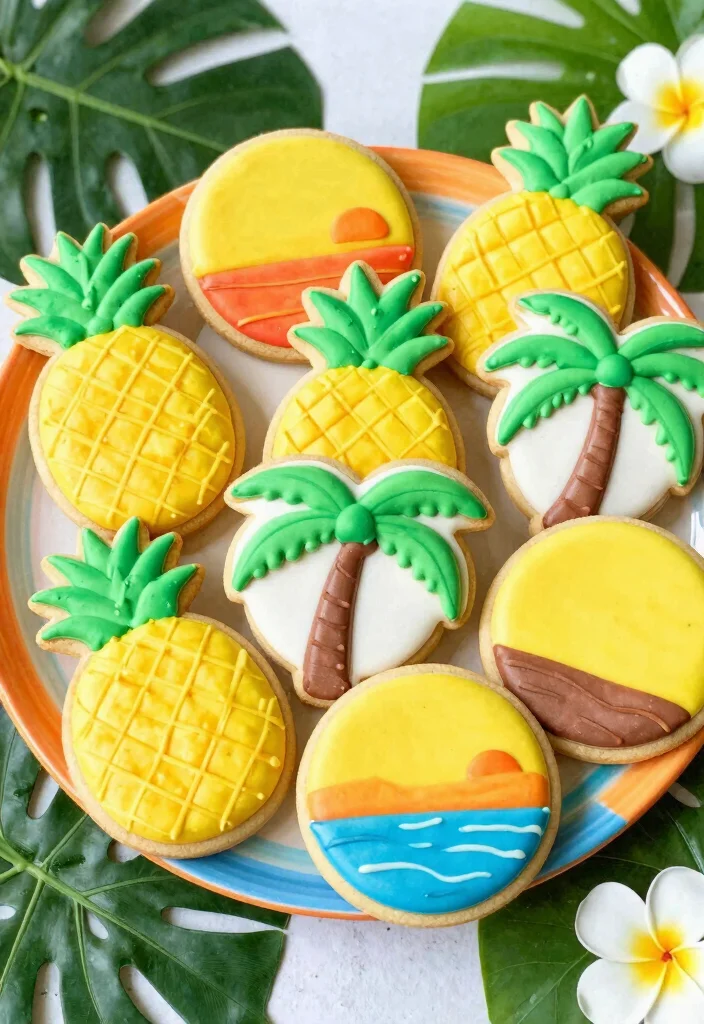 12 Bridal Shower Cookie Ideas That Are Cute, Creative, and Delicious - 5. Tropical-Themed Cookies
