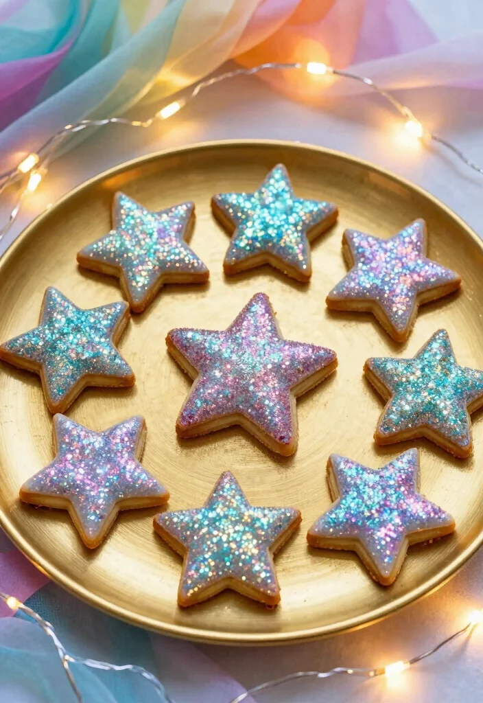 12 Bridal Shower Cookie Ideas That Are Cute, Creative, and Delicious - 7. Glittery Star Cookies