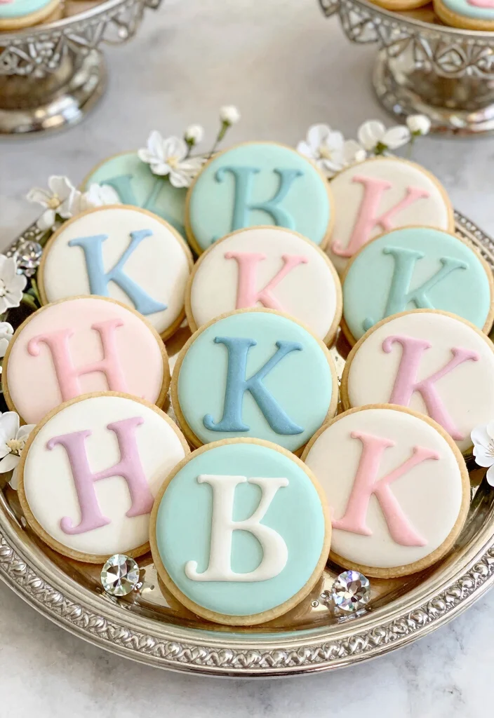 12 Bridal Shower Cookie Ideas That Are Cute, Creative, and Delicious - 9. Monogram Cookies