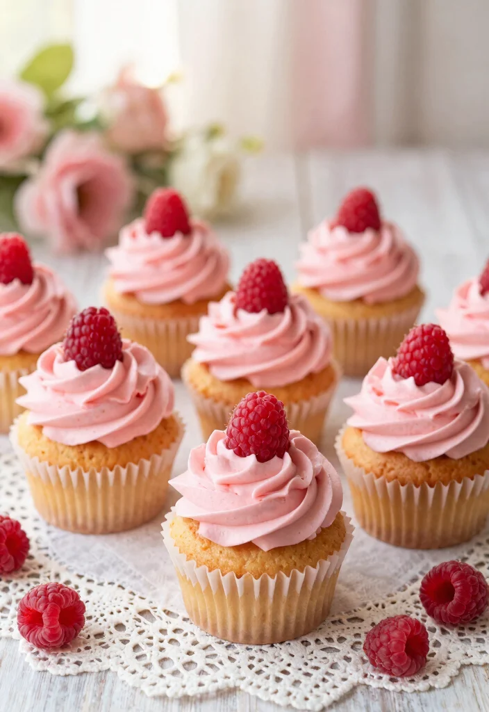 12 Bridal Shower Cupcake Ideas That Look Gorgeous And Taste Amazing - 10. Raspberry Almond Cupcakes