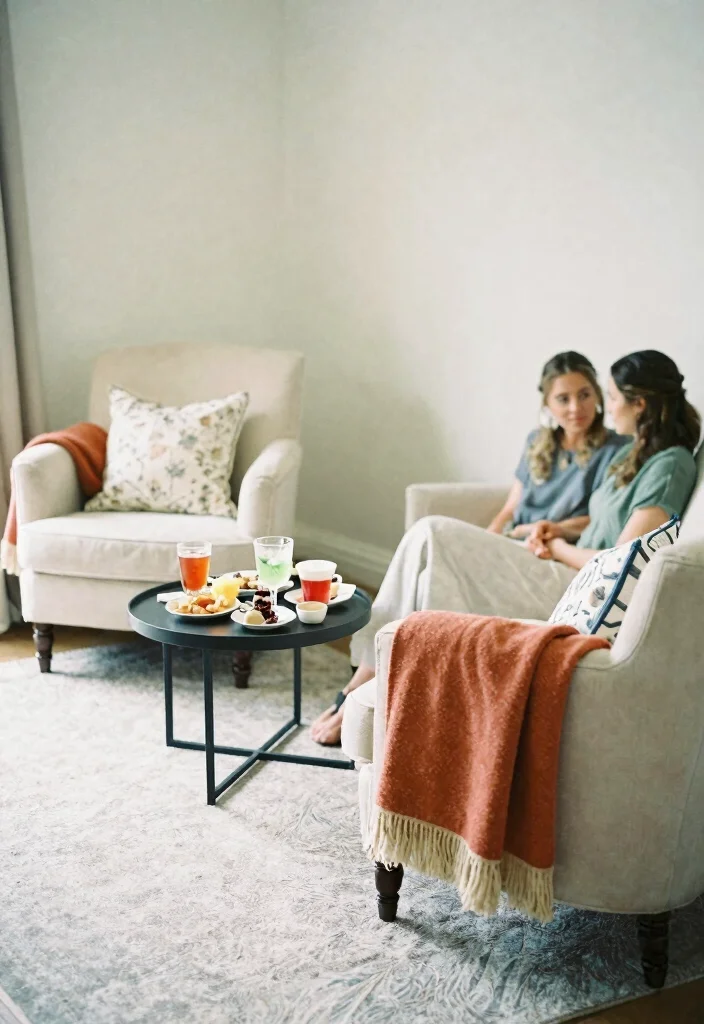 12 Bride Room Decoration Ideas To Create A Calm Elegant Space - 5. Cozy Seating Areas