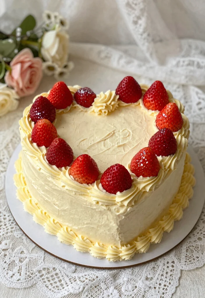 12 Fifty Anniversary Cake Ideas Honoring Timeless Love In Style - 3. Heart-Shaped Cake
