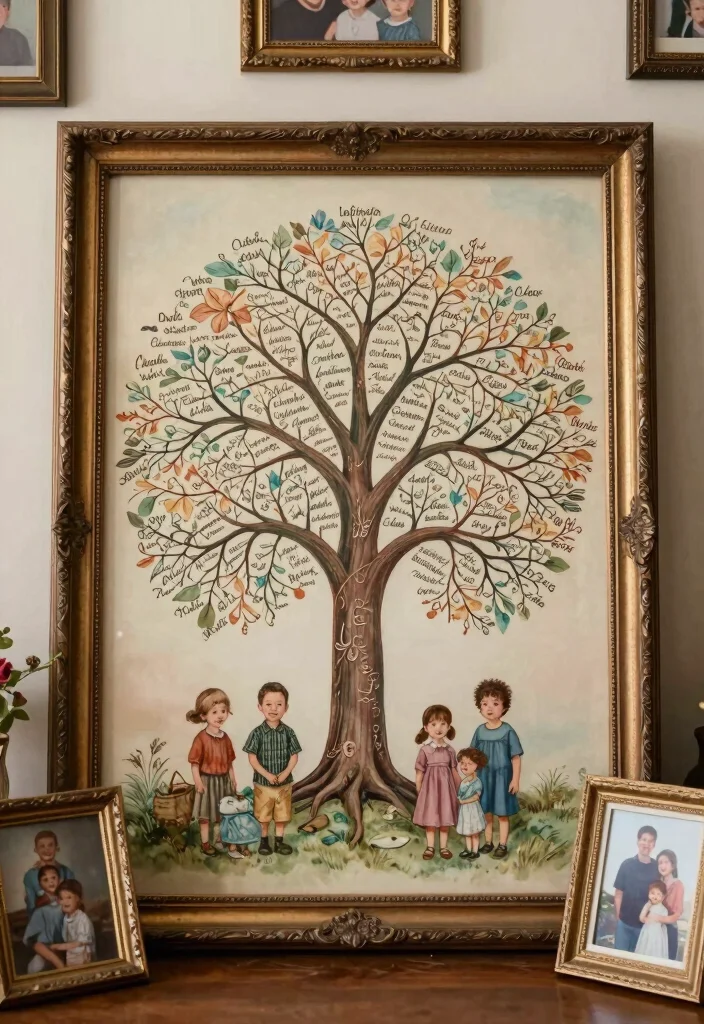 12 Fifty Anniversary Gift Ideas Honoring A Lifetime Of Love - 3. Customized Family Tree Artwork