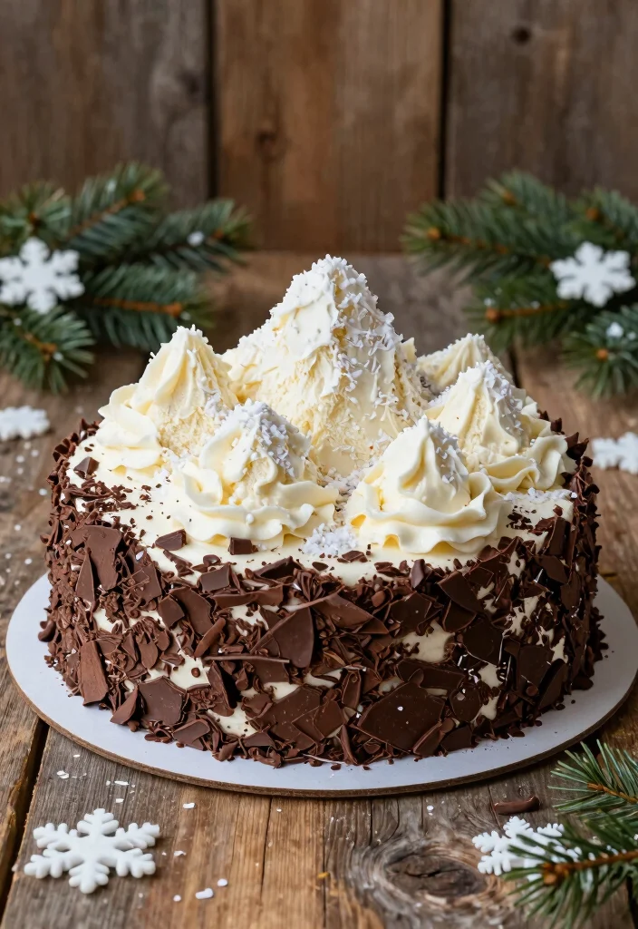 12 Frozen Cake Ideas Inspired By Snowy Sparkle And Beloved Characters - 10. Snowy Mountain Cake