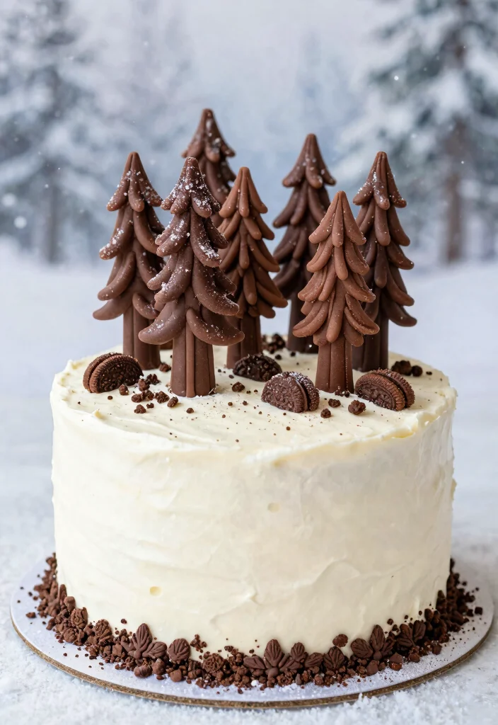12 Frozen Cake Ideas Inspired By Snowy Sparkle And Beloved Characters - 2. Frosted Forest Cake