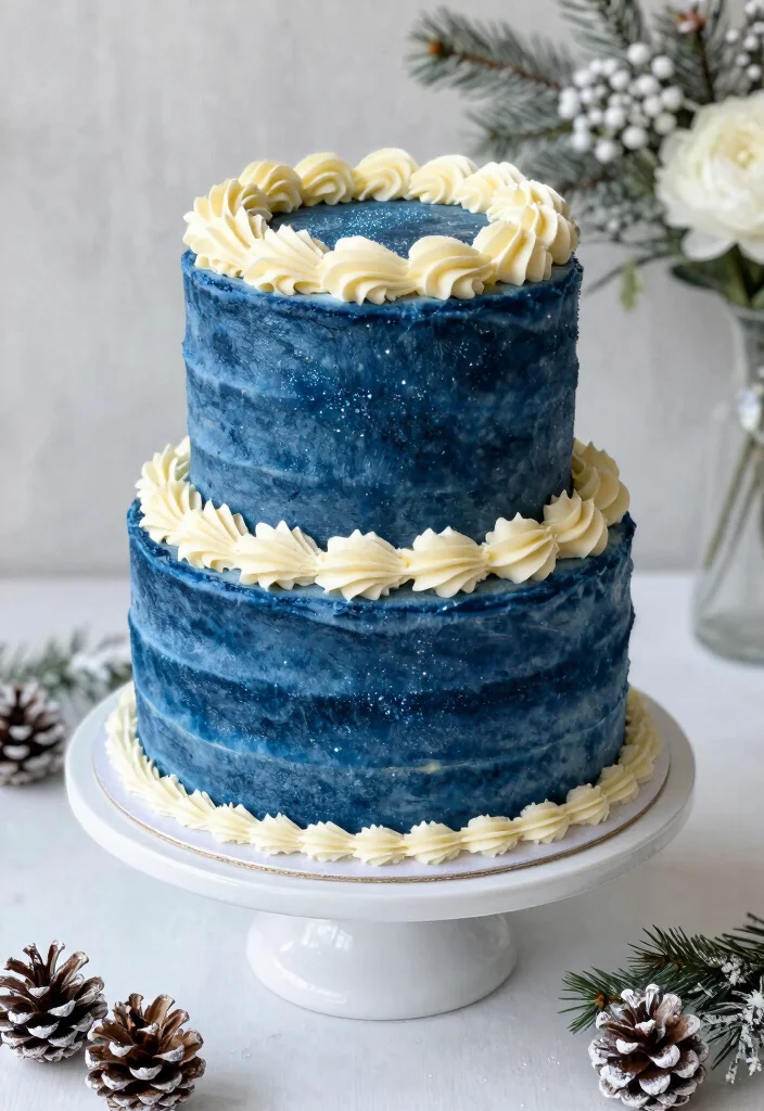 12 Frozen Cake Ideas Inspired By Snowy Sparkle And Beloved Characters - 7. Icy Blue Velvet Cake