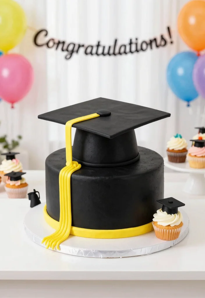 12 Graduation Cake Ideas To Celebrate Success With Sweet Creativity 1 12 Graduation Cake Ideas To Celebrate Success With Sweet Creativity - 1. Classic Graduation Cap Cake