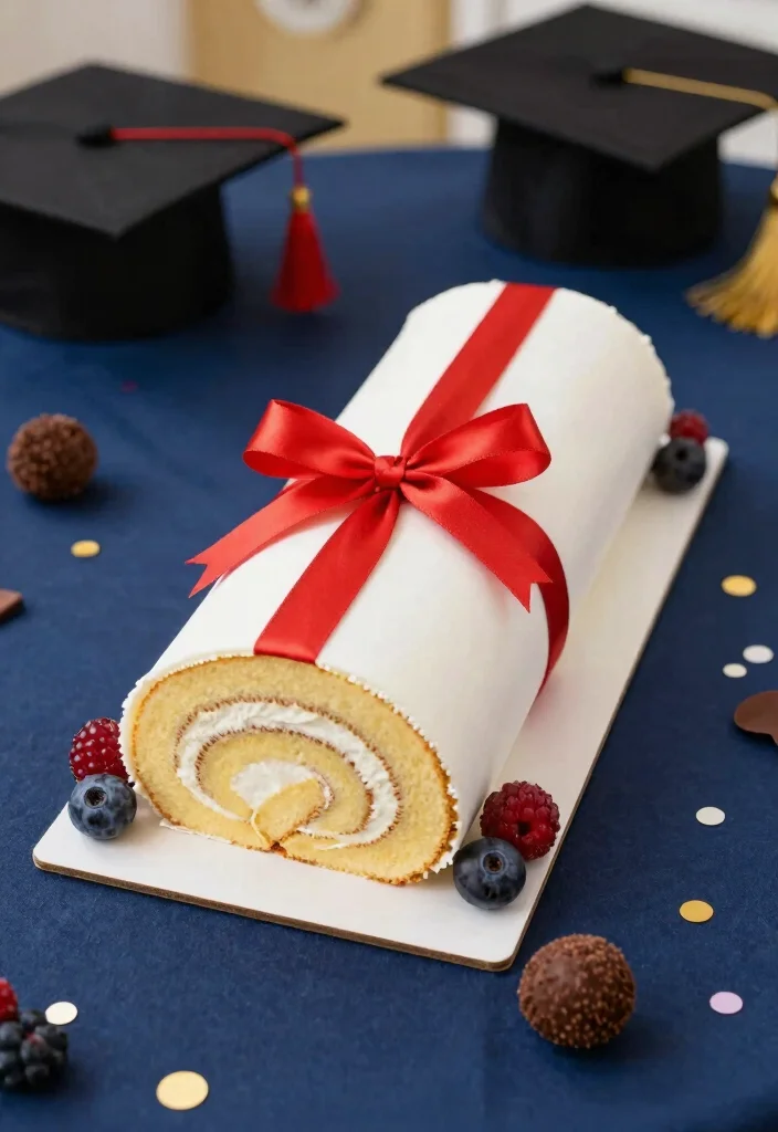 12 Graduation Cake Ideas To Celebrate Success With Sweet Creativity 23 12 Graduation Cake Ideas To Celebrate Success With Sweet Creativity - 3. Diploma Roll Cake