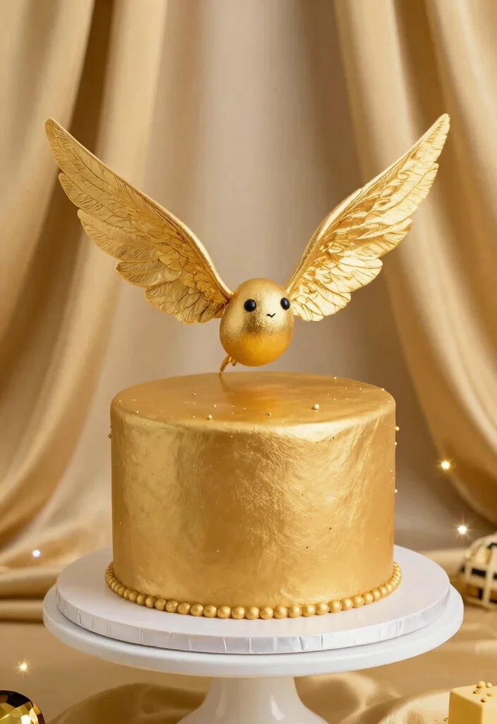 12 Harry Potter Cake Ideas With Whimsical Wizarding World Details - 3. Golden Snitch Cake