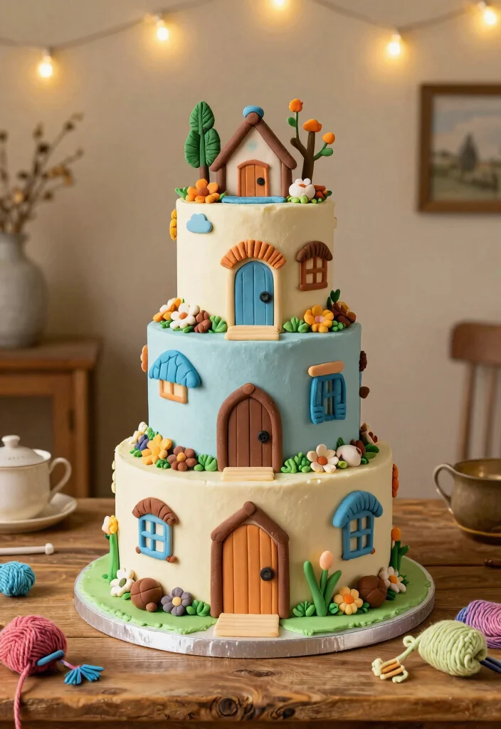 12 Harry Potter Cake Ideas With Whimsical Wizarding World Details - 5. The Burrow Cake