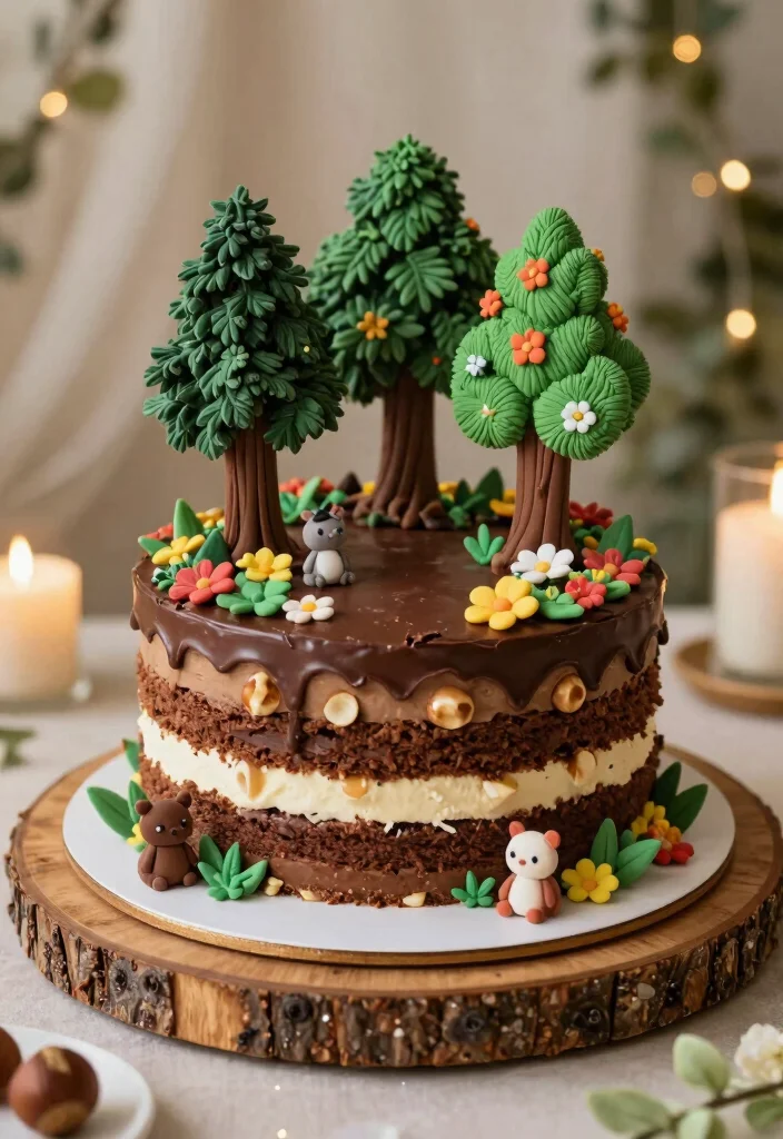 12 Harry Potter Cake Ideas With Whimsical Wizarding World Details - 7. Forbidden Forest Cake