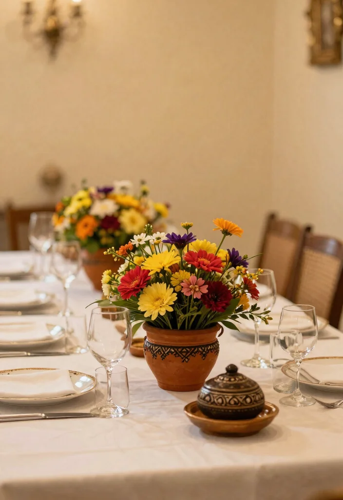 12 Seemantham Decoration Ideas Blending Tradition And Grace - 8. Unique Centerpieces with Cultural Touch