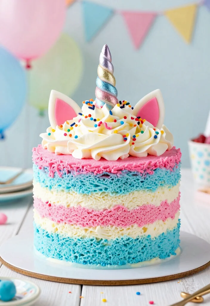 12 Unicorn Cake Ideas Filled With Magical Bright Playful Style - 5. Unicorn Ice Cream Cake