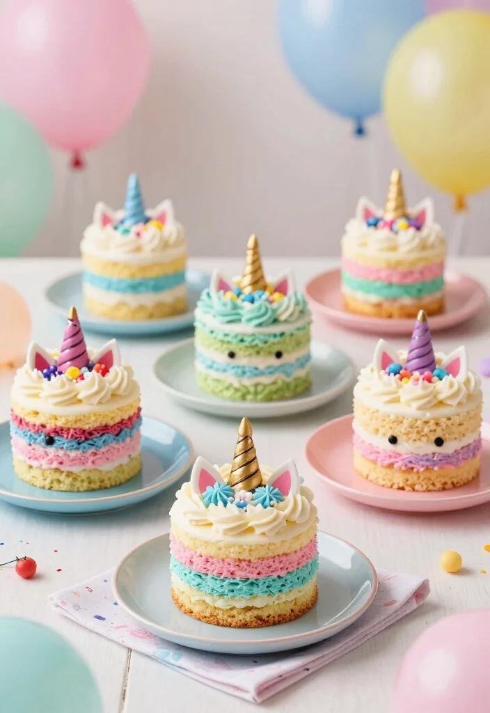 12 Unicorn Cake Ideas Filled With Magical Bright Playful Style - 6. Mini Unicorn Layer Cake