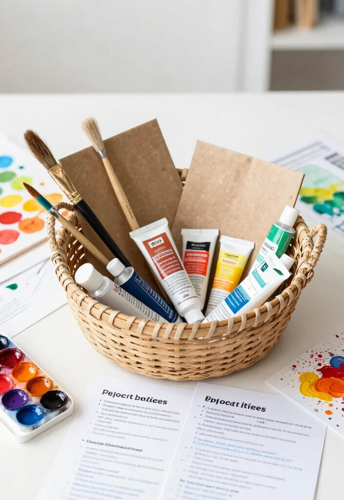 12 Wedding Basket Gift Ideas Curated For Warm Joyful Gifting - 11. Artistic Crafting Basket