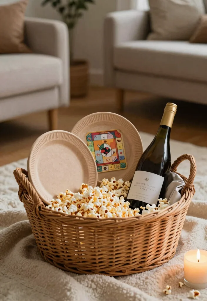 12 Wedding Basket Gift Ideas Curated For Warm Joyful Gifting - 6. Eco-Friendly Date Night Basket