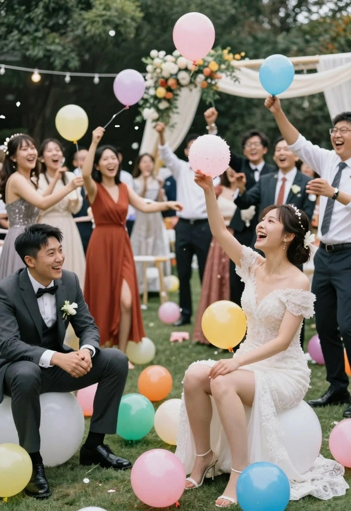 12 Wedding Party Games Ideas That Keep Everyone Energized - 8. Balloon Pop Race