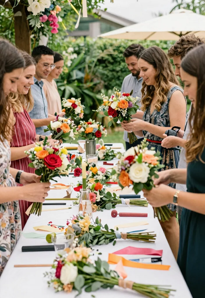 12 Wedding Party Games Ideas That Keep Everyone Energized - 9. Make Your Own Bouquet