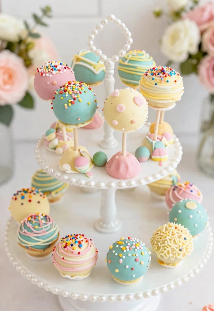 14 Bridal Shower Food Ideas Your Guests Will Love From Start To Finish - 12. Festive Cake Pops