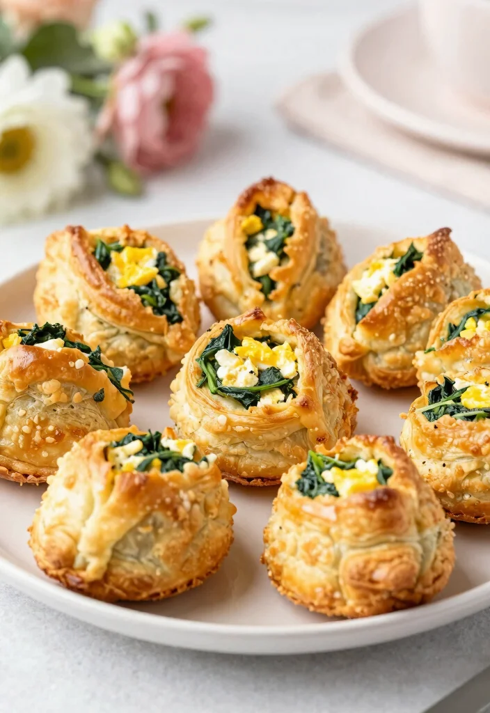 14 Bridal Shower Food Ideas Your Guests Will Love From Start To Finish - 2. Savory Spinach and Feta Puffs