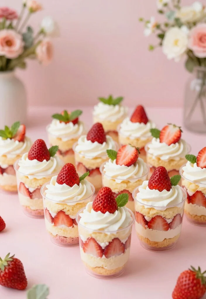 14 Bridal Shower Food Ideas Your Guests Will Love From Start To Finish - 9. Sweet Strawberry Shortcake Cups