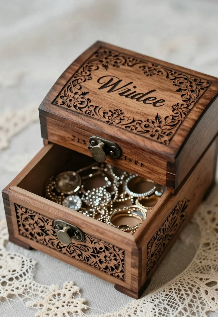 14 Bridal Shower Gift Ideas That Feel Personal And Truly Useful - 9. Custom Engraved Jewelry Box