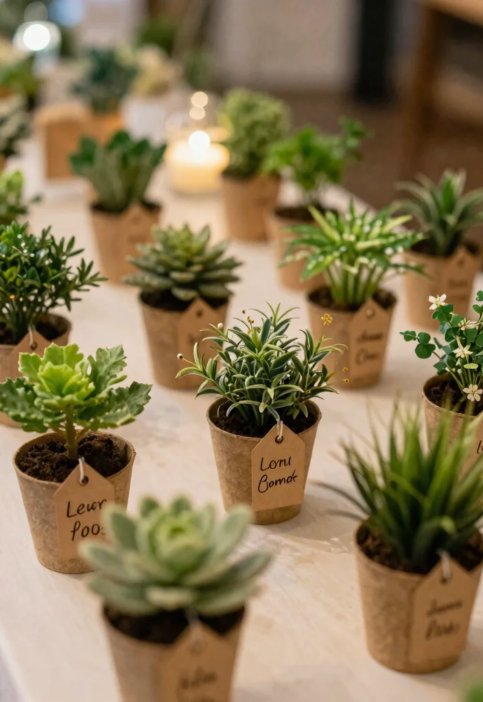 14 Engagement Party Decoration Ideas For A Stunning Festive Look - 7. Potted Plant Favors