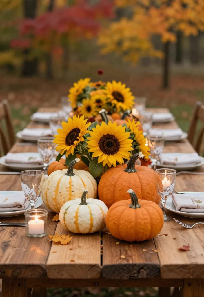 14 Fall Bridal Shower Ideas Filled With Warm Cozy Seasonal Style - 1. Rustic Pumpkin Centerpieces