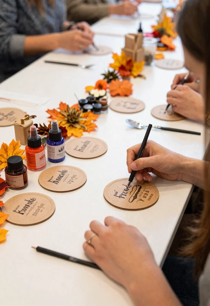 14 Fall Bridal Shower Ideas Filled With Warm Cozy Seasonal Style - 12. Personalized Coasters