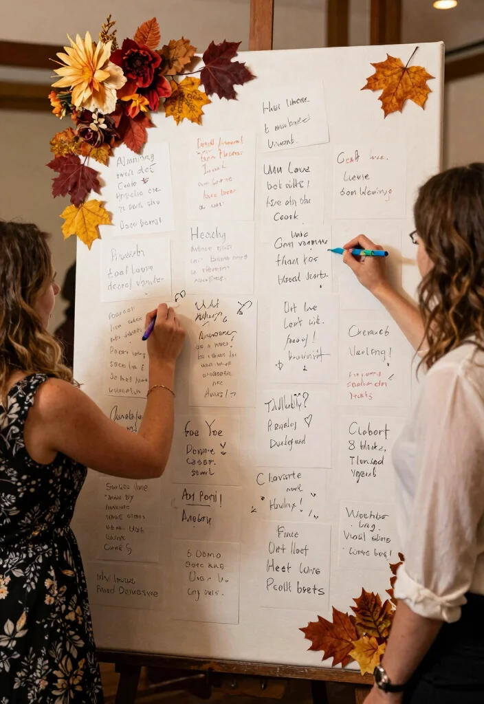 14 Fall Bridal Shower Ideas Filled With Warm Cozy Seasonal Style - 14. Celebratory Wishes Board
