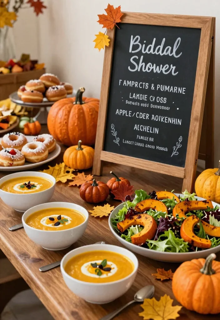 14 Fall Bridal Shower Ideas Filled With Warm Cozy Seasonal Style - 3. Seasonal Flavor Menu