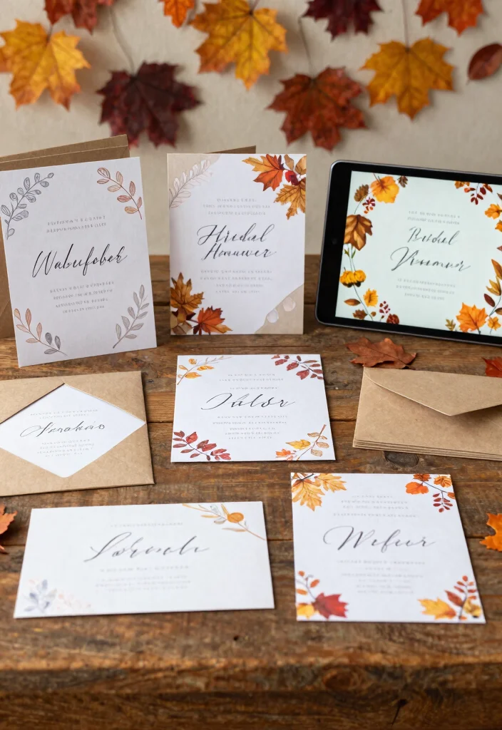 14 Fall Bridal Shower Ideas Filled With Warm Cozy Seasonal Style - 4. Autumn-Themed Invitations