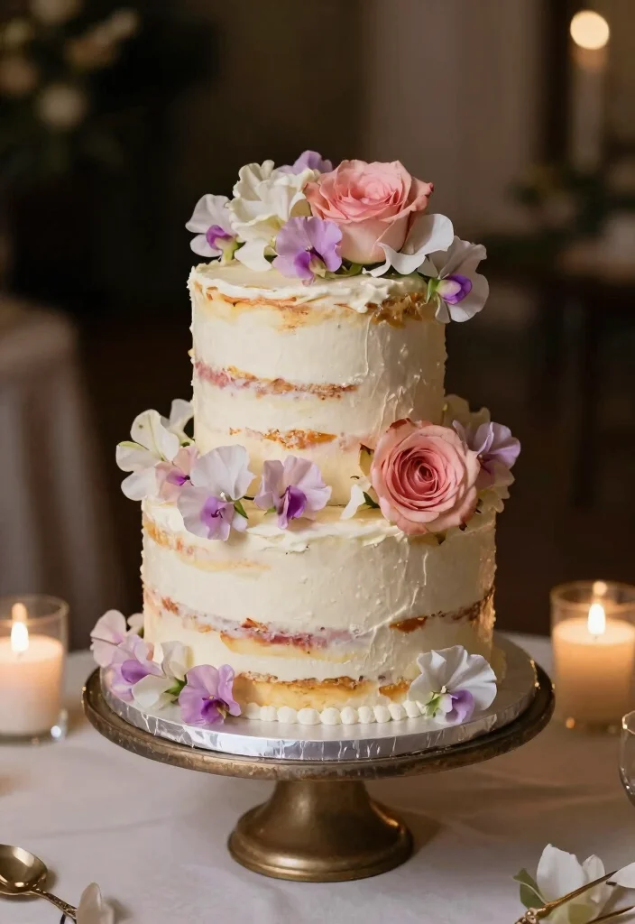 14 Floral Cake Ideas Bringing Fresh Elegant Botanical Beauty - 13. Sweetheart Cake with Romantic Blooms