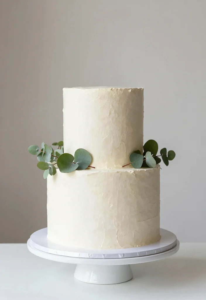 14 Floral Cake Ideas Bringing Fresh Elegant Botanical Beauty - 9. Minimalist Cake with Greenery Accents