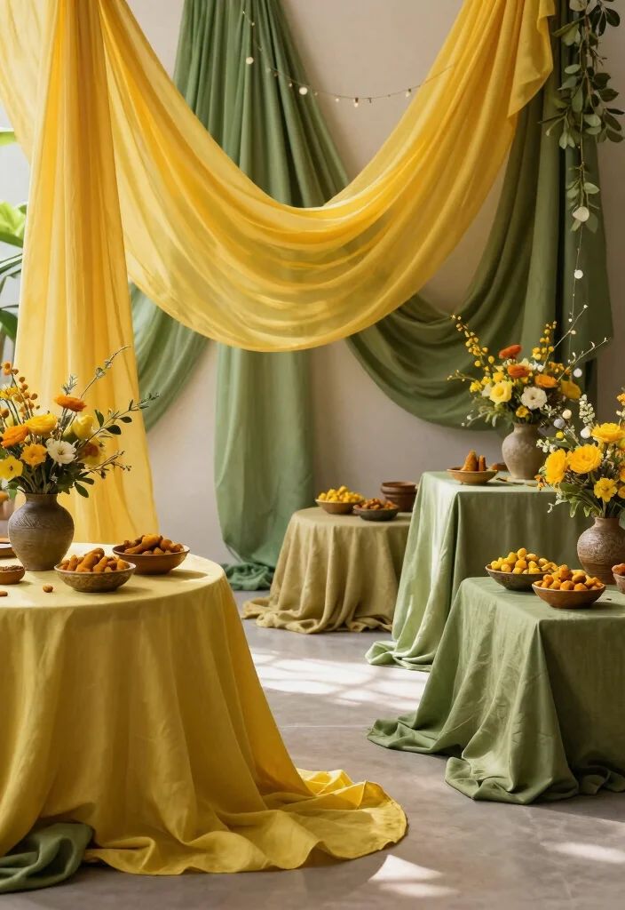 14 Haldi Decoration Ideas Full Of Bright Joyful Festive Energy - 2. Eco-Friendly Fabrics