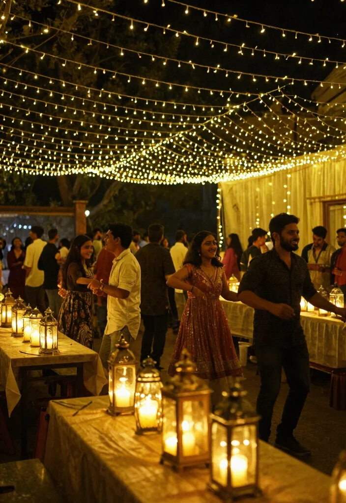 14 Sangeet Decoration Ideas Filled With Music Dance And Color 67 14 Sangeet Decoration Ideas Filled With Music Dance And Color - 7. Twinkling Fairy Lights
