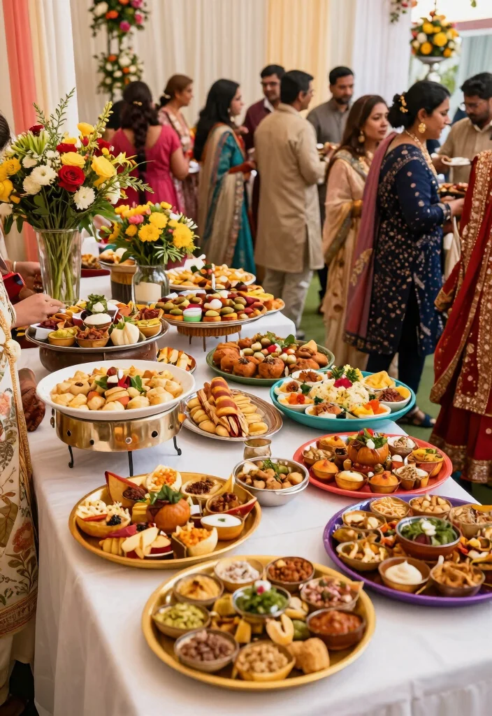 14 Sangeet Decoration Ideas Filled With Music Dance And Color 89 14 Sangeet Decoration Ideas Filled With Music Dance And Color - 9. Gourmet Food Stations