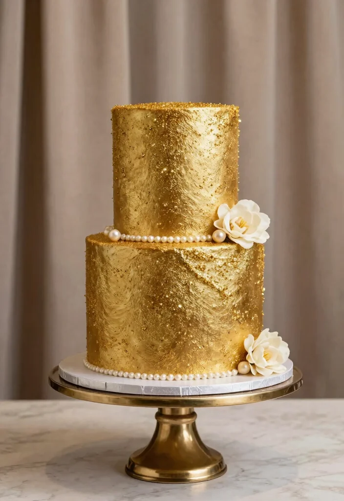 14 Sweet Sixteen Cake Ideas With Trendy Teen-Friendly Inspiration - 9. Glittering Gold Cake