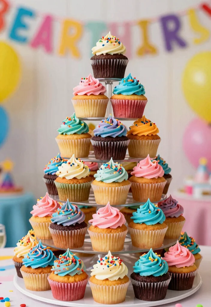 14 Women Birthday Cake Ideas For A Stylish And Memorable Celebration - 11. Cupcake Tower Cake