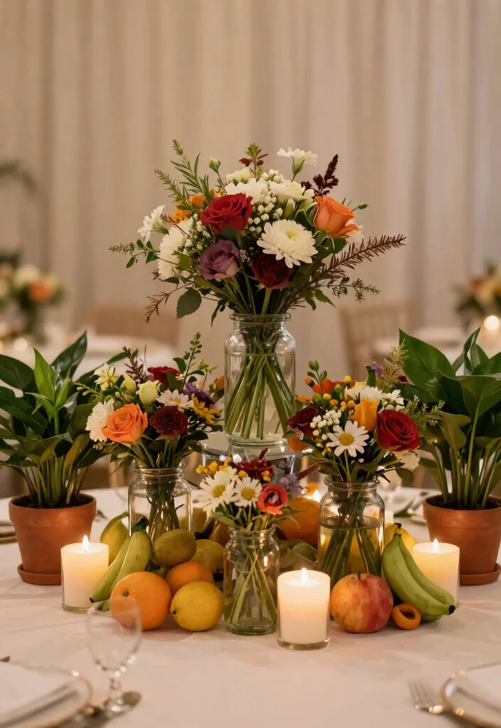 16 Wedding Stage Decoration Ideas For A Stunning Signature Look - 11. Sustainable Centerpieces