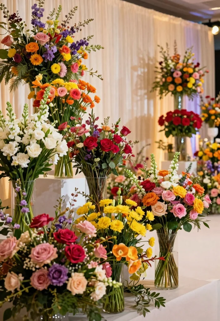 16 Wedding Stage Decoration Ideas For A Stunning Signature Look - 15. Colorful Bouquets