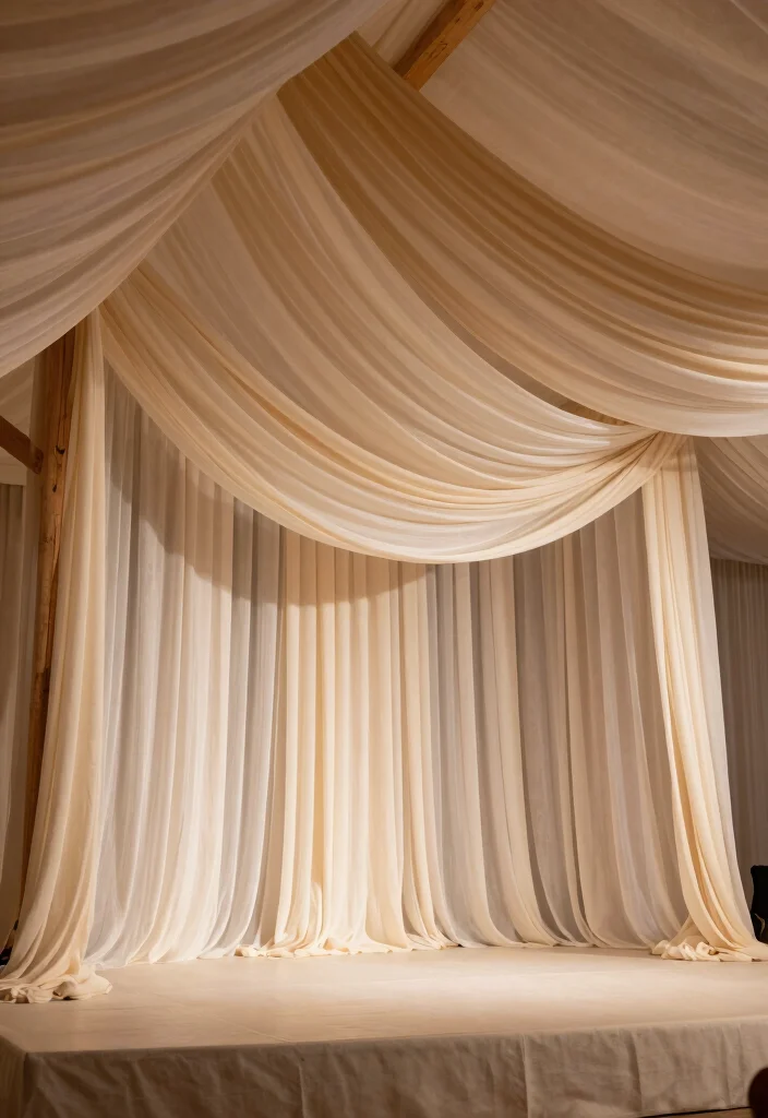 16 Wedding Stage Decoration Ideas For A Stunning Signature Look - 2. Eco-Chic Draping