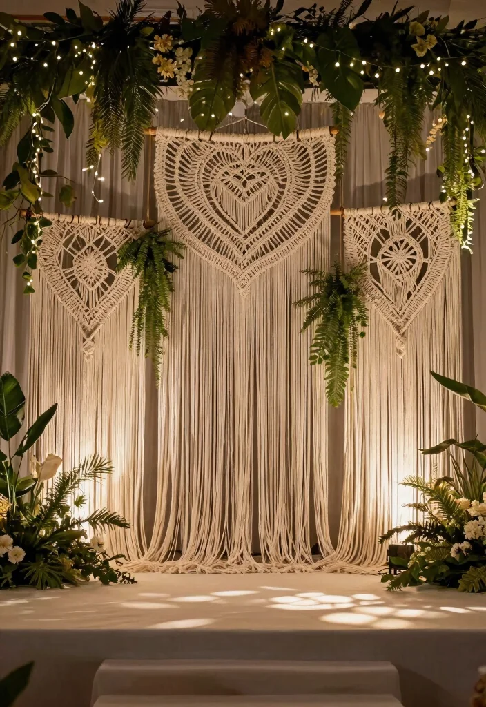 16 Wedding Stage Decoration Ideas For A Stunning Signature Look - 5. Macramé Magic