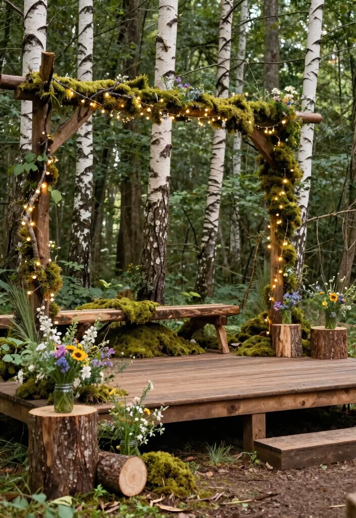 16 Wedding Stage Decoration Ideas For A Stunning Signature Look - 6. Rustic Woodland