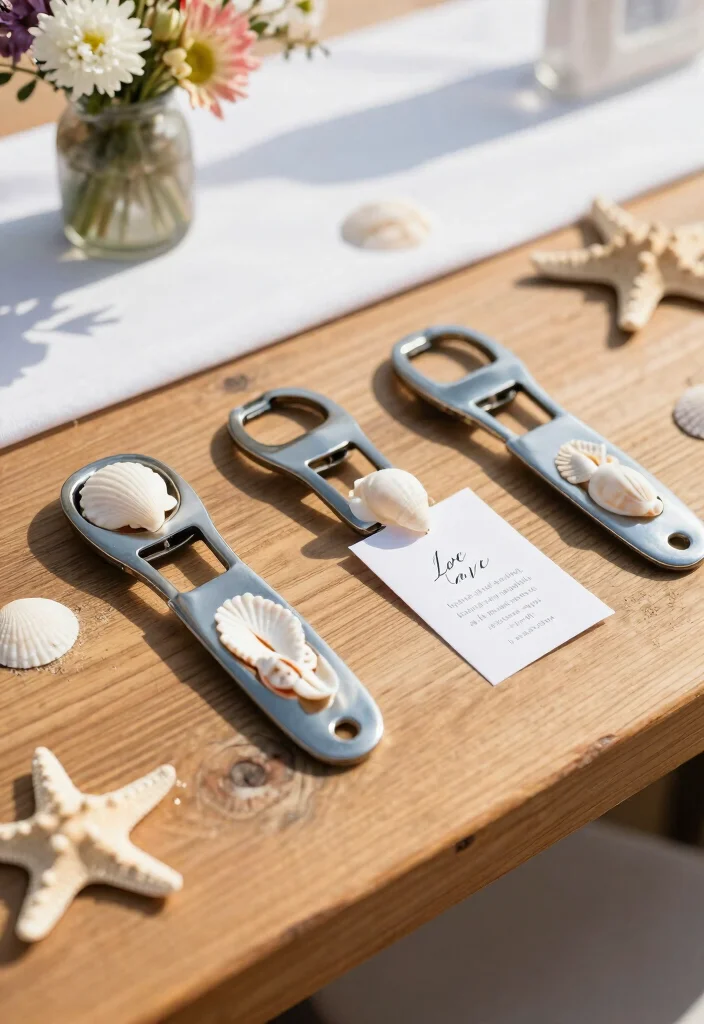 10 Beach Wedding Favor Ideas Perfect for a Coastal Celebration 1. Seashell Bottle Openers 0