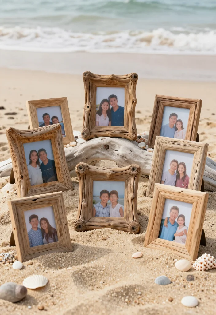 10 Beach Wedding Favor Ideas Perfect for a Coastal Celebration 6. Driftwood Photo Frames 0