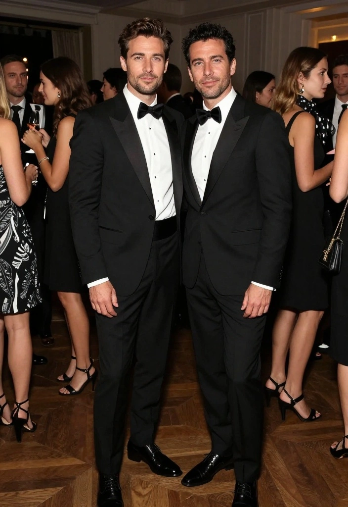 10 Black and White Engagement Party Ideas for a Chic Look 50 10 Black and White Engagement Party Ideas for a Chic Look 10. Monochrome Themed Attire 0