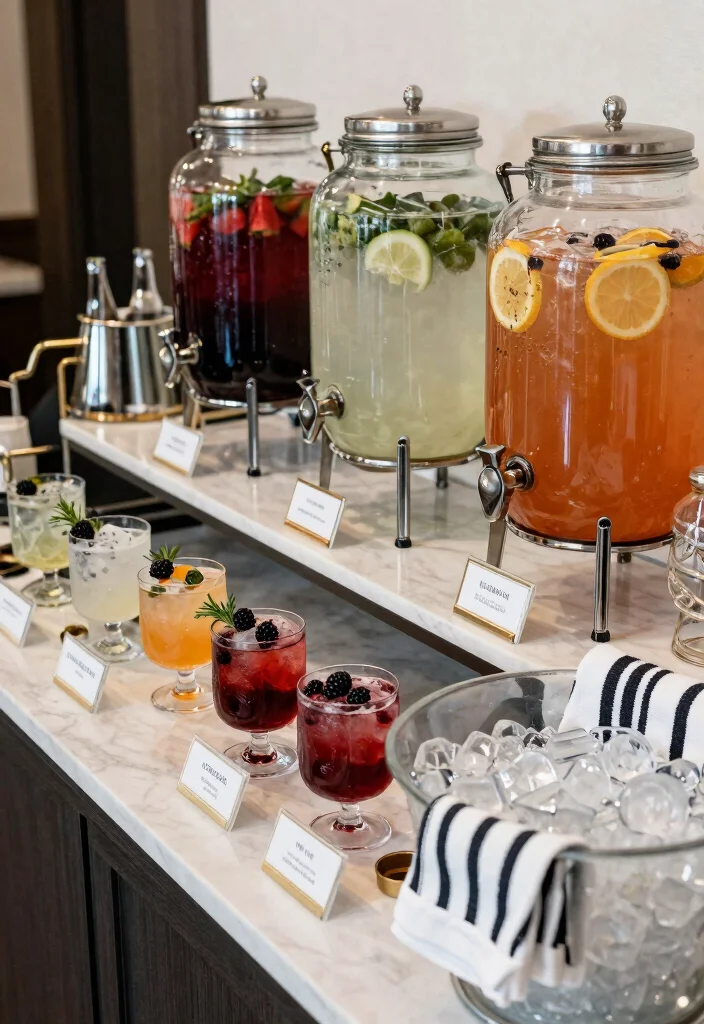 10 Black and White Engagement Party Ideas for a Chic Look 36 10 Black and White Engagement Party Ideas for a Chic Look 6. Sophisticated Beverage Station 0